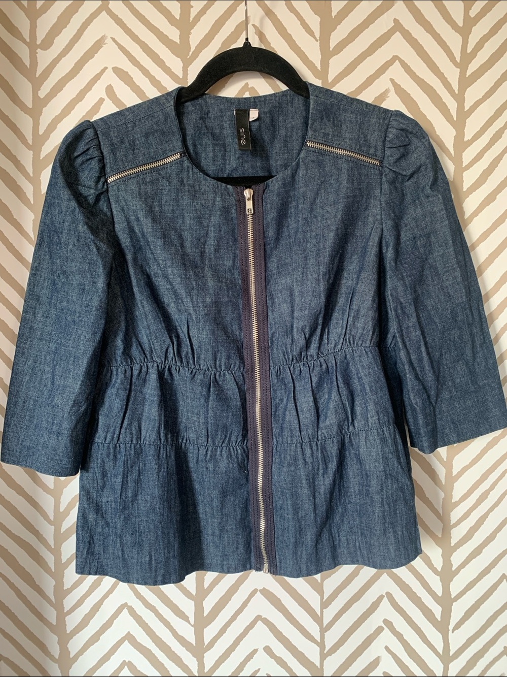 Denim Zip-Front Women’s Top/ Jacket - Blue